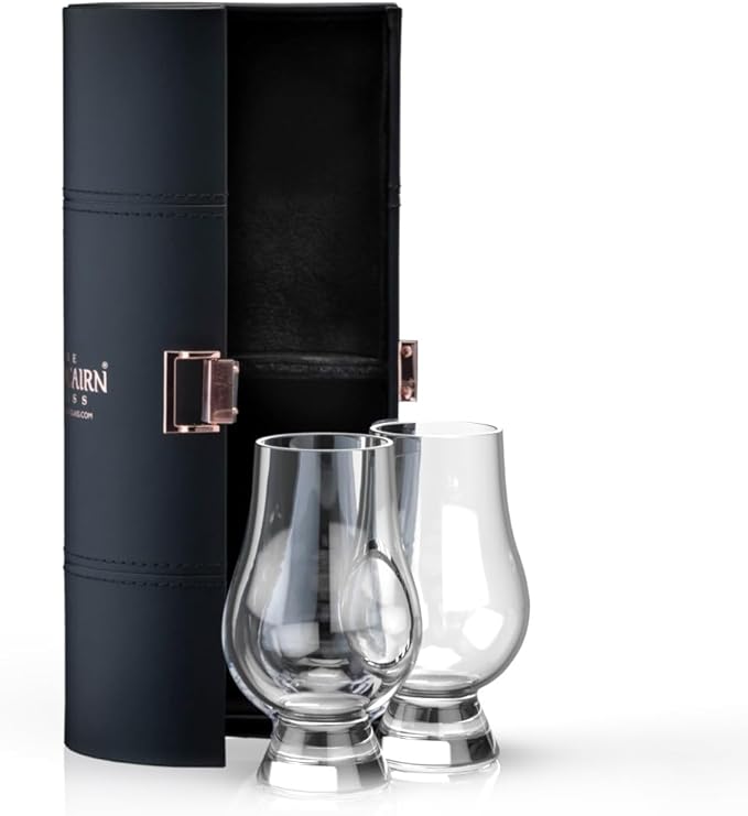 GLENCAIRN Whiskey Glass, Gift Set of 2 in Travel Case