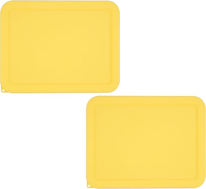 6 Cup Rectangle Silicone Storage Cover Lids Replacement for Pyrex 7211-PC Glass Bowls, (Container not Included) 2 Pack, Microwave, Dishwasher and Freezer Safe