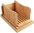 Bamboo Wood Bread Slicer for Homemade Bread Toast Cutting Board, Adjustable Thickness Breadmaker for Loaf Cakes A