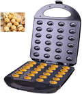 Electric Walnut Cookie Maker 24 Holes Mold Maker Electric Walnut Snacks Maker Mini Nut Machine Sandwich Iron Electric Nut Mold Maker Oreshek, Non-stick Easy to Clean, Black