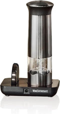 Wine Enthusiast Automatic Compact Wine Bottle Opener and Foil Cutter Set - Fully Electric Corkscrew with Charging Station - Effortlessly Extracts Natural and Synthetic Corks (3-Piece Set)