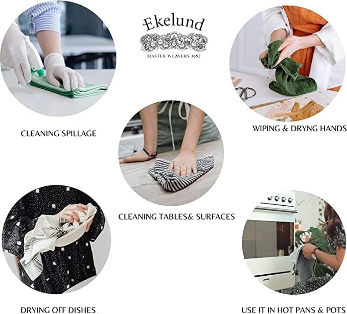 Ekelund Weavers - Midvinter - 100% Organic Cotton Dish Towel - @14 x 20 inches