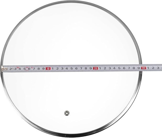 12 Inch Clear Glass Pot Lid for Frying Pan Replacement Cover Can Withstand 356°F (180℃) with Stainless Steel Arch Bridge Handle,Matte Silver