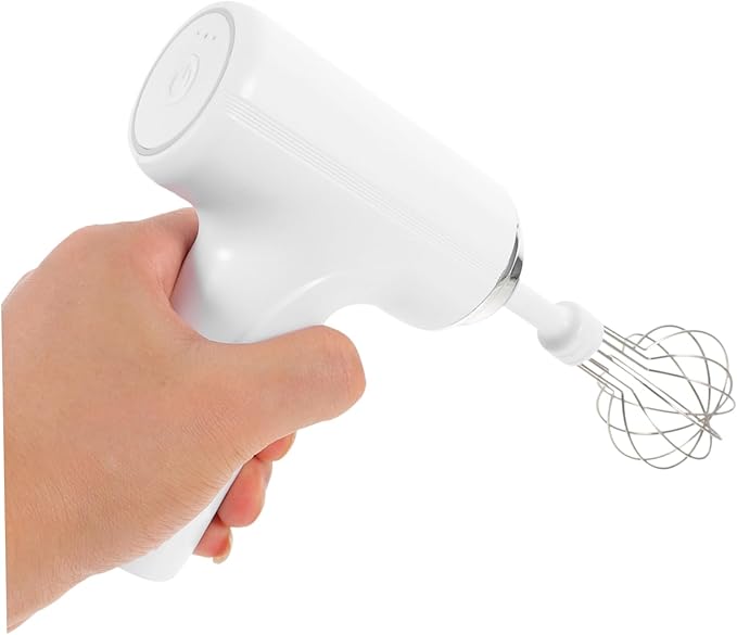 1Pc Electric Egg Mixer High Power Handheld Frother for Milk Baking Sleek Design Control Stainless Steel Essential Kitchen Gadget