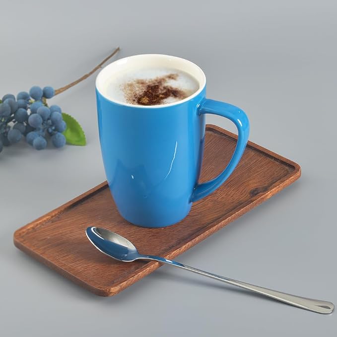 homEdge Porcelain Mug Set, 16 Ounces Cup for Tea, Latte, Mocha, Hot Chocolate, Set of 6, Blue