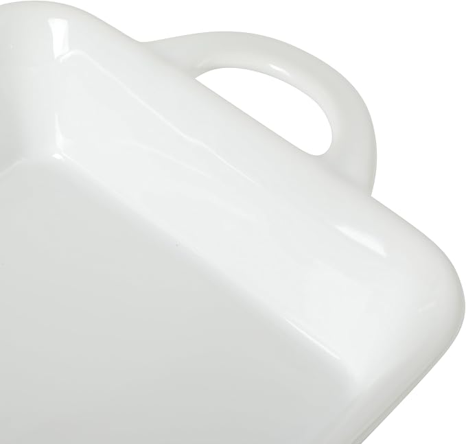 Gibson Home Gracious Dining 2.5-Quart White Stoneware Baking Dish with Handles – 14.6 x 8.5-Inch Rectangular Oven Safe Casserole & Roasting Baker