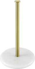KES Marble Paper Towel Holder Gold Countertop, Kitchen Standing Paper Towel Holders Marble Base Standard or Jumbo-Sized Rolls Brushed Gold, KPH100-BZ