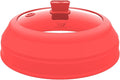 Microwave Splatter Cover Glass Splatter Guard Lid with Collapsible Silicone for Small Bowls Food Plate Cover 9 inch Red