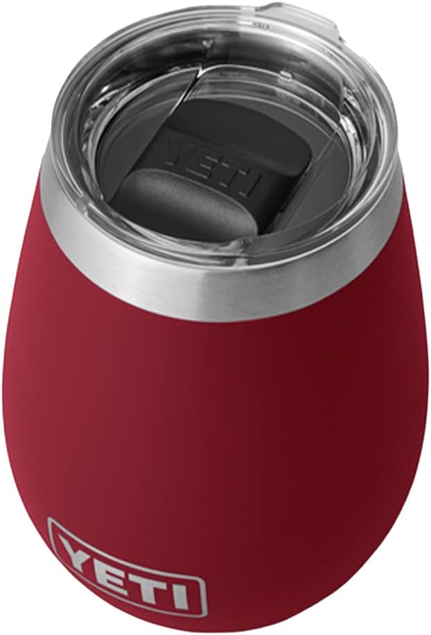 YETI Rambler 10 oz Wine Tumbler, Vacuum Insulated, Stainless Steel with MagSlider Lid, Harvest Red