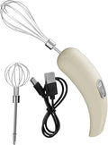 Cordless Hand Mixer Electric Milk Frother Compact Versatile Handheld Milk Cake for Home Kitchen, Beige