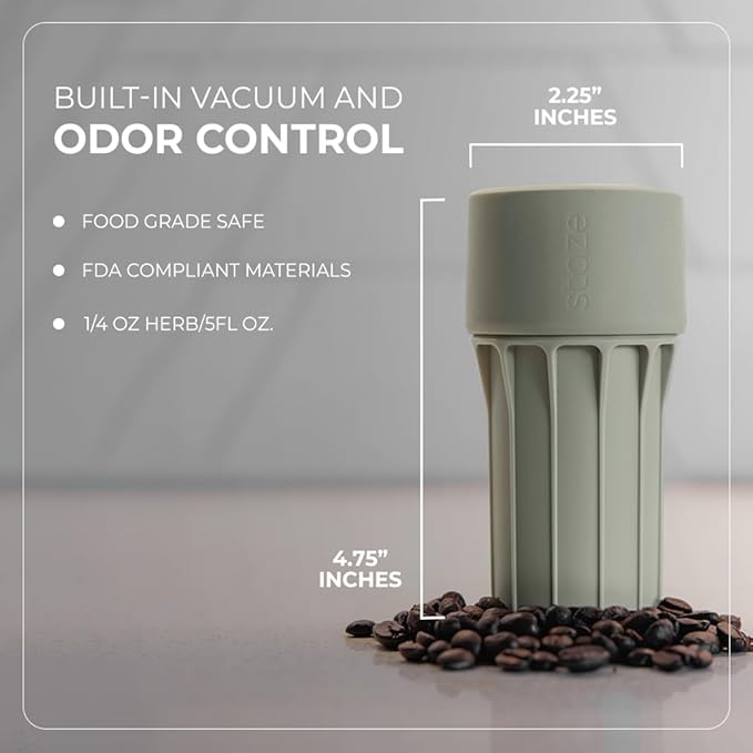 Staze Air Tight Smell Proof Container (148ml) – Vacuum Seal Jar - Waterproof Food Storage Canister, Portable Small Smell Proof Jar for Coffee, Herb, Spice & Gummies - (Desert Trio)