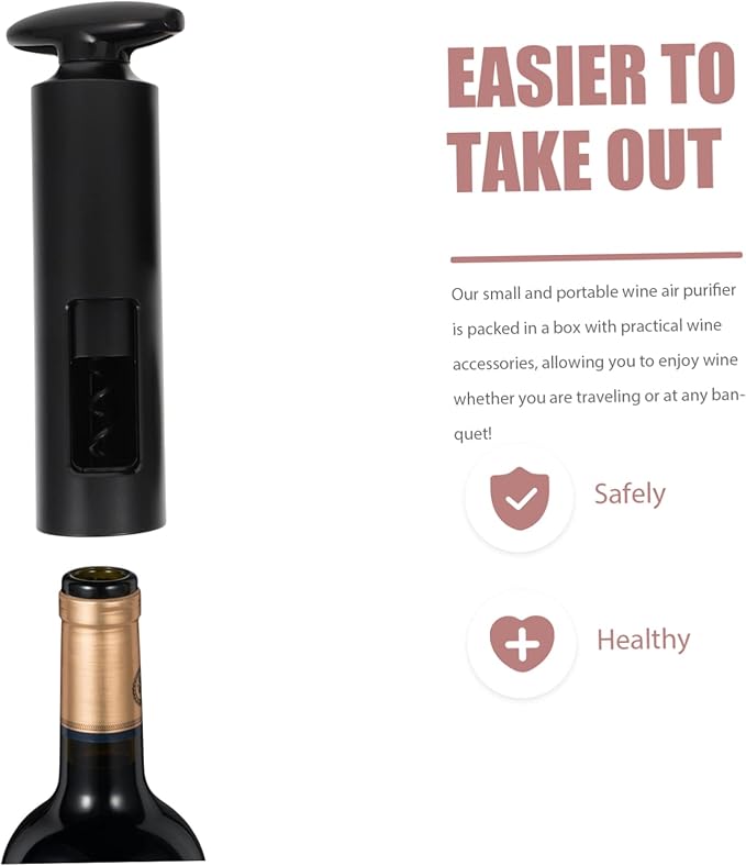 KICHOUSE 6pcs Wine Opener Set Corkscrew Vacuum Wine Stopper Decanter Pourer Stylish Accessories Easy to Use