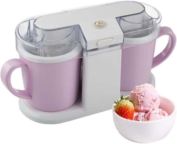 Ice Cream Maker - 1QT Ice Cream Machine for Sorbet, Gelato, Frozen Yogurt and More - Kitchen Appliances and Gadgets by Classic Cuisine (Pink)