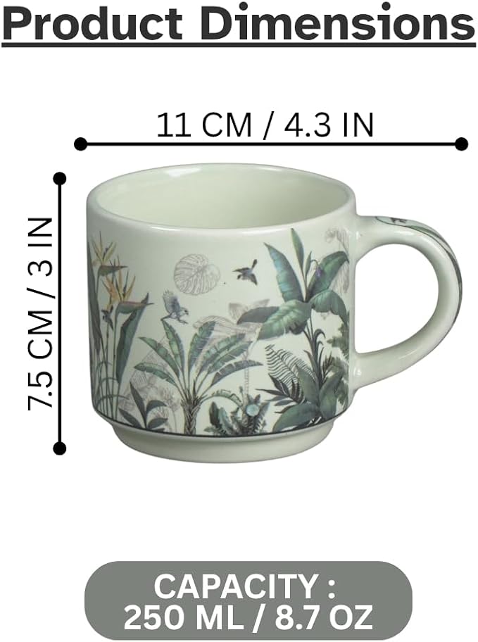 Servo Best Handmade Ceramic Coffee Mugs Set Of 4, 8 Oz Mug with Handle for Hot Beverages, Cups for Latte, Tea, Cappuccino, Milk, Cocoa, Microwave & Dishwasher Safe, Housewarming Gift for Men & Women