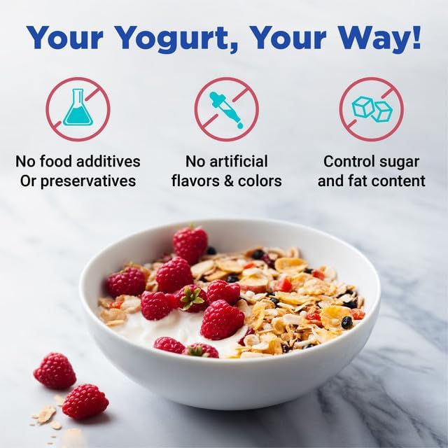 Ultimate Probiotic Yogurt Maker for Easy-to-Make Live Probiotics at Home with Adjustable Time & Temp Control, Best Kitchen Gift for Men & Women's Gut Health, UNLIMITED LIFETIME WARRANTY (8-Jar Model)