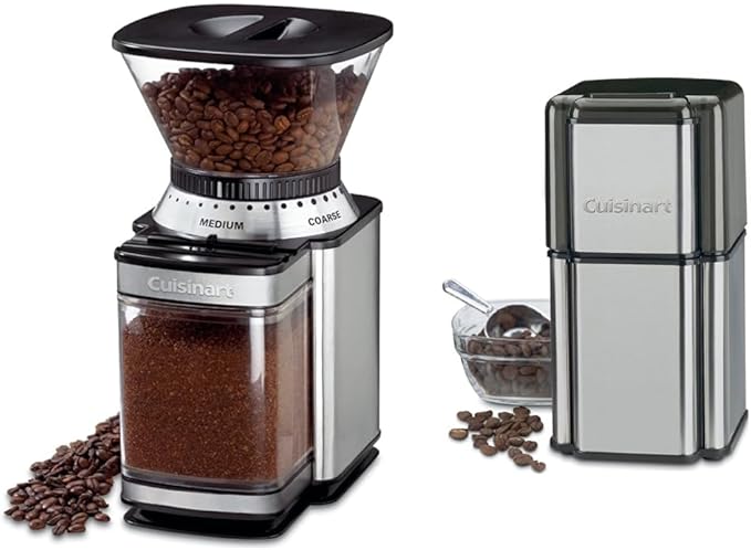 CUISINART Coffee Grinder, Electric Burr One-Touch Automatic Grinder with18-Position Grind Selector & DCG-12BC Grind Central Coffee Grinder, Blade, Silver