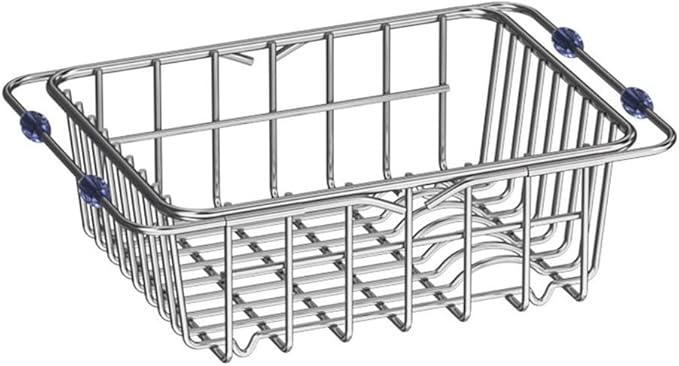 Sink Dish Drying Rack Adjustable Stainless Steel with Non-Slip Rubber Feet Space-Saving Over Sink Design for Kitchen Counter Organization and Utensil Holder(30x20x10cm)