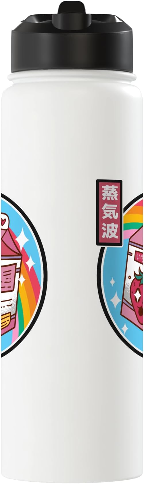 Japanese Strawberry Milk Carton Kawaii Rainbow Anime Stainless Steel Insulated Water Bottle