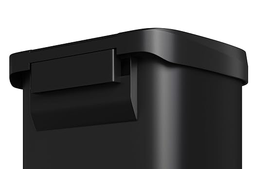 60 Liter/16 Gallon Kitchen Trash Can, Trash Can with Lid and Foot Pedal, Stainless Steel Garbage Can with Liner Rim, Rear Handle, Soft Close Plastic Lid