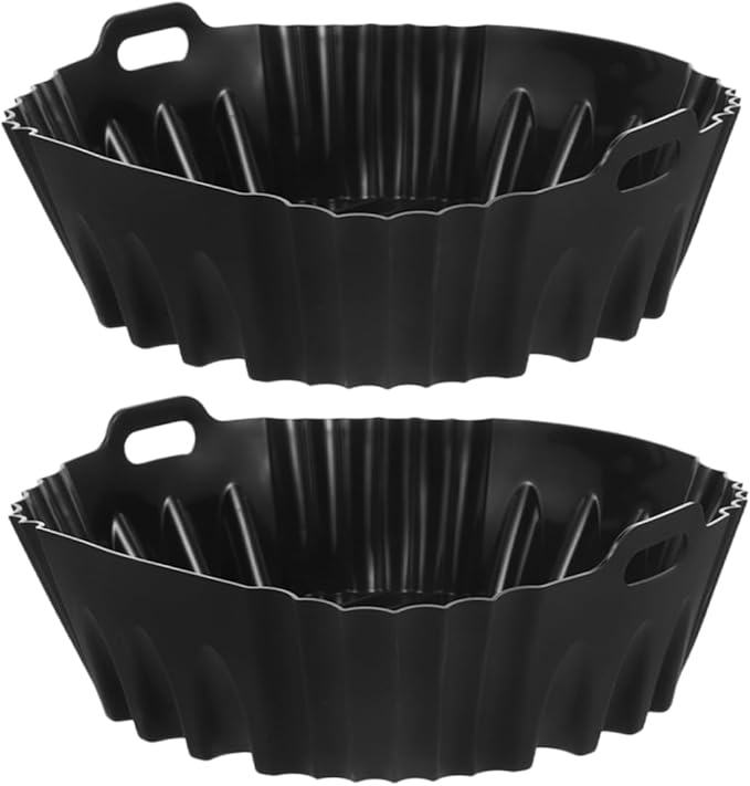 Gadpiparty 8pcs Air Fryer Silicone Liners Non-stick Baking Tray for Air Fryer Accessories Silicone Baking Mats for Easy Cleaning for Chicken Fish