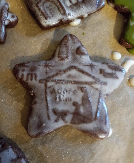 NATIVITY EMBOSSING ROLLING PIN for GINGERBREAD COOKIES for CHRISTMAS
