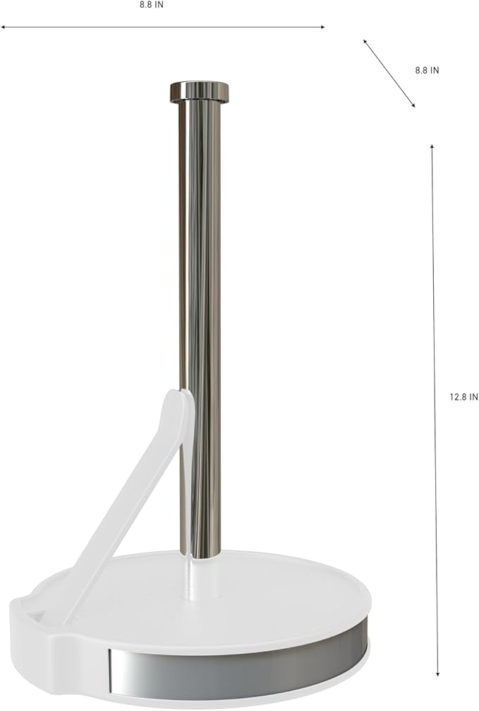 Kitchen Details Paper Towel Holder with Deluxe Tension Arm in White