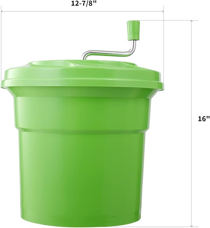 Wutfly 5 Gallon Large Commercial Manual Salad Spinner/Dryer