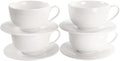 Coffee Mugs Set,Ceramic Tea Cup with saucer, Espresso Cups 8-piece, Stackable Cups, for Latte,Hot Tea,Cappuccino, Mocha, Cocoa, dishwasher, oven, microwave safe, Best gift, 12 Oz(350ML)