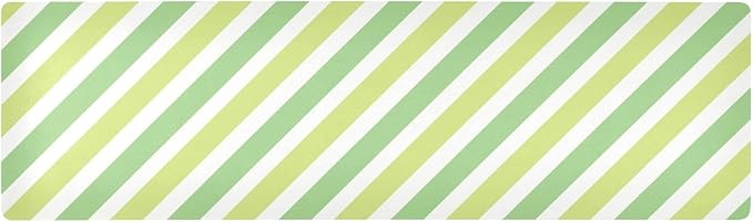 2-in-1 Table Runner Trivet for Hot Dishes Heat Resistant Hot Plate Mat Pad 39x12 Inch Waterproof Table Protector Trivets for Countertop Non Slip Decorative Green Lines