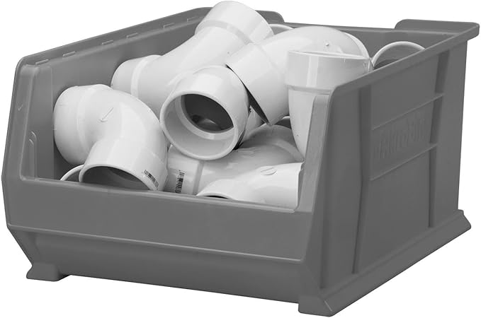 Akro-Mils 30288 Super-Size AkroBins Plastic Storage Bins, Space-Saving Stackable Bins for Garage, Classroom, Warehouse Organization, 24" L x 16" W x 11" H, Grey, 1-Pack
