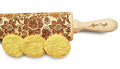 LOTUS embossing rolling pin with Lotus flower Pattern. Dough roller for embossed cookies and Pottery by Algis Crafts