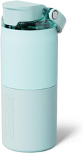 BrüMate Rise 18oz Water Bottle with Covered Silicone Straw | 100% Leakproof Insulated Kids Water Bottle | Cup Holder Friendly Base | 18oz (Blue Agave)