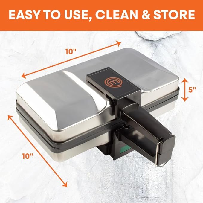 MasterChef Pizzelle Maker- Nonstick Electric Cookie Baker Press, Make Two Homemade 5-Inch Italian Waffle Treats at Once- Breakfast Dessert Iron or Mothers Day Gift for Her- Includes Recipe Guide