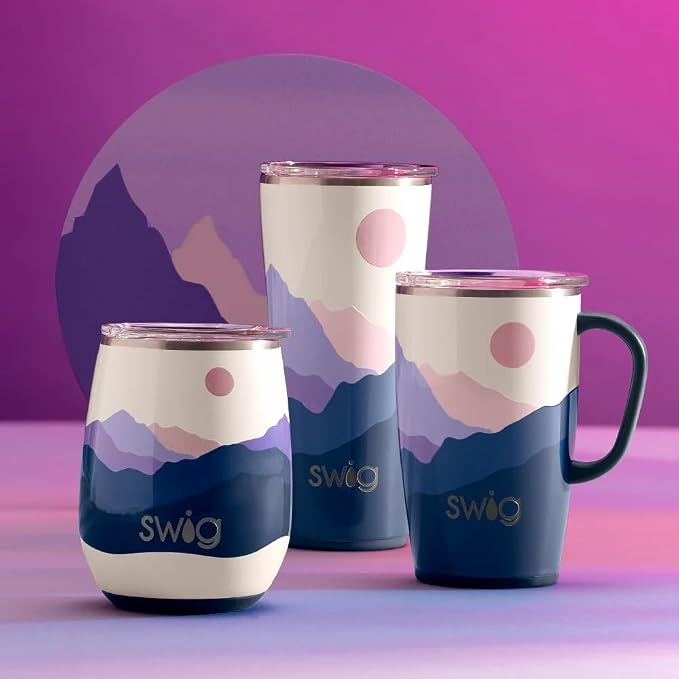 Swig Life 22oz Insulated Tumbler, Travel Coffee Tumbler with Lid, Cup Holder Friendly Travel Coffee Mug, Stainless Steel (Moonshine)