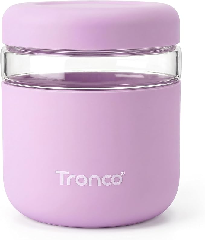 Tronco 32 oz Glass Food Storage & Lunch Bowl Containers with Airtight Lids | Leak & Spill Proof Meal Prep Container with Silicone Sleeve, Microwave & Dishwasher Safe, Soup & Stew, Office Lunch,BPA-Free