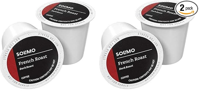 Amazon Brand - Solimo Coffee Pods, Dark Roast, French Roast | Keurig 2.0 Compatible | 24 Count | Pack of 2