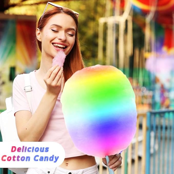 10 Pcs LED cotton candy cones,Glowing cotton candy sticks，Cotton candy holder reusable and waterproof, suitable for Christmas party (colorful)