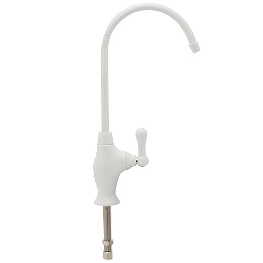 Westbrass D2033-NL-50 10" Classic 1-Lever Handle Cold Water Dispenser Faucet, Powder Coat White