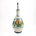 thatsArte - Hand-Painted Italian Ceramic Olive Oil Dispenser Bottle With Stainless Steel Spout - Venezia Oil Pourer by Rampini, Handmade in Gubbio, Made in Italy Cruet