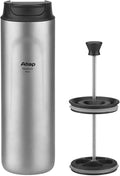 Titanium Water Bottle French Press Pot Milk Frother Coffee Cups Double Layer Thermal Insulation (sandblasted)
