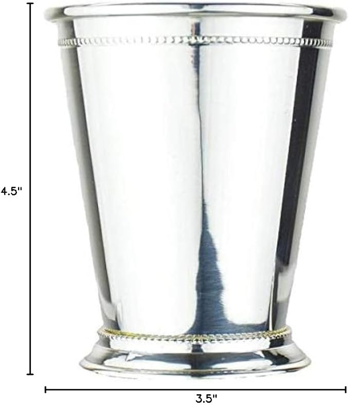 Prince of Scots 100% Pure Copper Mint Julep Cup with Pure Silver Plate (Set of 4)