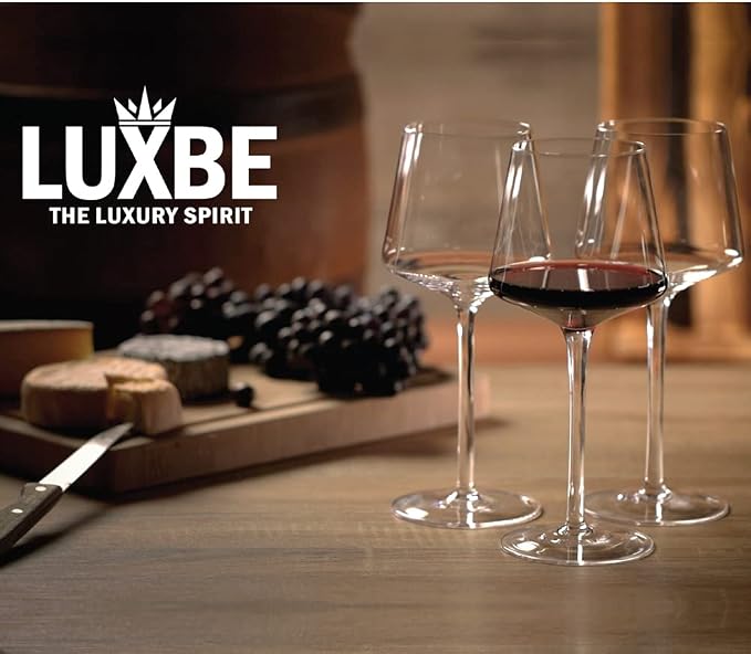 Crystal Wine Glasses 20.5-ounce, Set of 4 - Red or White Wine Large Glasses - Pinot Noir - Burgundy - Bordeaux - 600ml