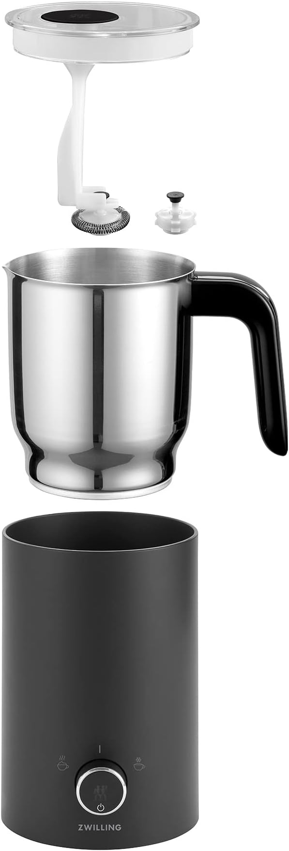ZWILLING Enfinigy Cool Touch Milk Frother, Hot n Cold Foam Milk Frother, Cream y for Milk, Plant-based Milk - Black