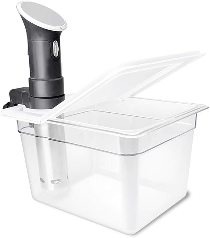 Everie Sous Vide Container 12 Quarts with Universal Collapsible Hinged Lid, Compatible with All Anova Models, Joule, Wancle, Instant Pot and Other Cookers, EVC-TY-PP