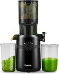 Cold Press Juicer Machines,Fretta Juicer Machines with PCTG Material from the USA,Fit Whole Fruits & Vegetables,Truly BPA-Free,Easy to Clean,Black