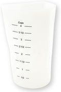 TableCraft HSMC34 Flexible Measuring Cup, 4 Cup, Silicone, 3-Sided Design with Measurements in Cups, Ounces, Milliliters, Ergonomic Grip, Heat Safe to 450°F, Microwave and Dishwasher Safe
