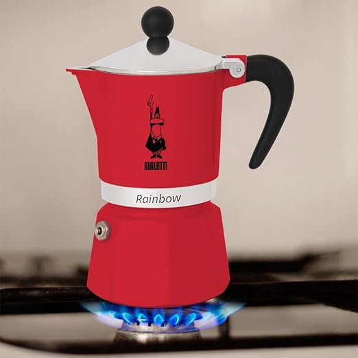 Bialetti 4962 Rainbow Espresso Maker, Red