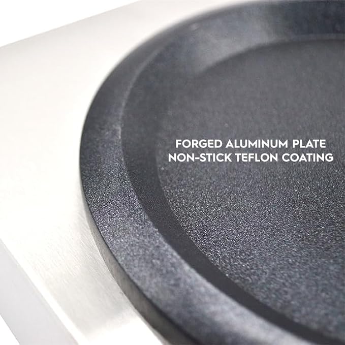 Commercial Coffee Decanter Warm Plate (Single Plate), Stainless Steel Structure with Non-Stick Aluminum Plate Shaped for Standard Decanter, Ideal for Cafe, Break Room, Buffet, Event and Commercial Use