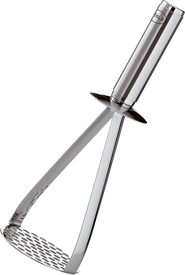 Rösle Kartoffelstampfer, Hochwertiger Stampfer für Kartoffeln und Knollen-Gemüse, Edelstahl 18/10, hochglänzend / matt, Spülmaschinengeeignet,Silver,12780