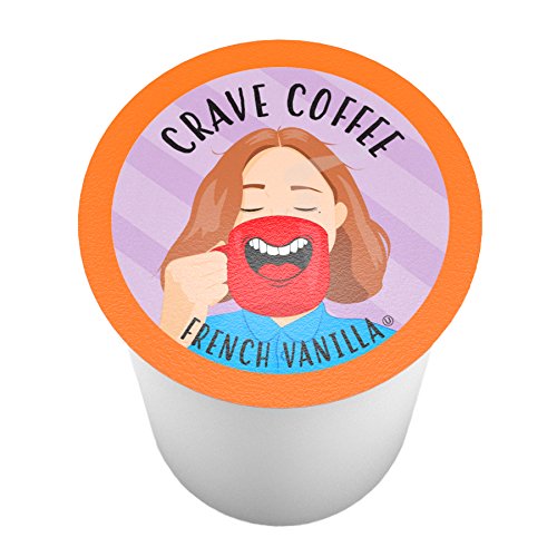 Crave Beverages Flavored Coffee Pods, Compatible with 2.0 K-Cup Brewers, Single Serve French Vanilla, 100 Count